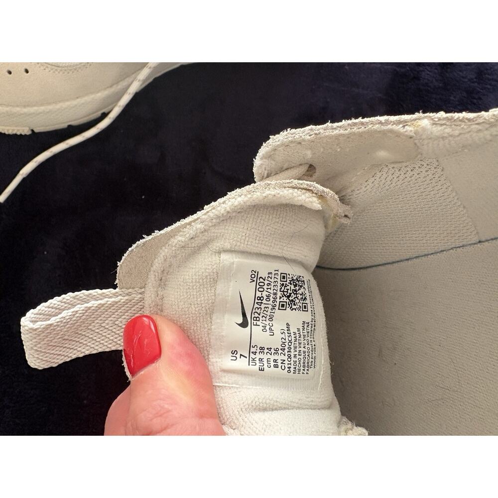 Nike Air Force 1 Wild Phantom Ivory Suede Sneakers Women's Size 7 - Picture 10 of 13